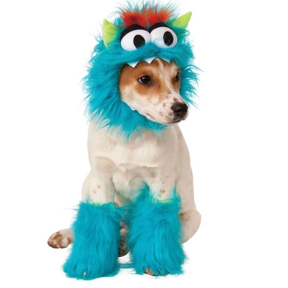 Rubies Pet Shop - Blue Monster Dogs or Cats Costume Headpiece Pawcovers - Large - Picture 1 of 7